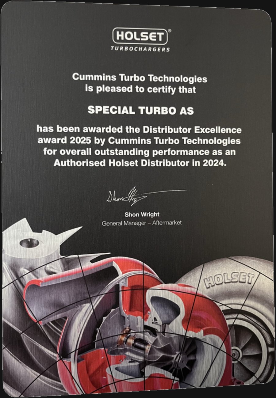 Auszeichnung Holset Distributor Excellence Award 2025 von Cummins Turbo Technologies